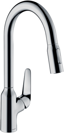 HG Focus M42 Jednouchwytowa bateria kuchenna 220, wyciągana wylewka, 2jet, Chrom