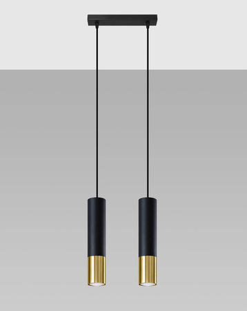 Lampa wisząca LOOPEZ 2 czarny/złoty