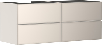 HG Xevolos E Szafka pod szlifowaną umywalkę wpuszczaną w blat/nablatową po lewej str. z 4 sz. 1370/550, Piaskowy Beż Mat. Kol. fr: Piaskowy Beż Metal.