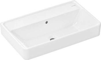 HG Xanuia Q Umywalka wisząca Compact 650/390 bez otworu na baterię, z przelewem, Biały