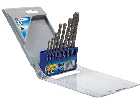 WIERTŁA DO BETONU 3-10 MM 8 ELEM. PLASTIKOWE PUDEŁKO