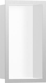 HG XtraStoris Individual Wnęka ścienna Biały Matowy z ozdobną ramką 300/150/100, Stal Szlachetna Szczotkowana