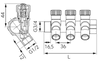 Rozdzielacz sanitarny 2-drogowy 3-4"x1-2"