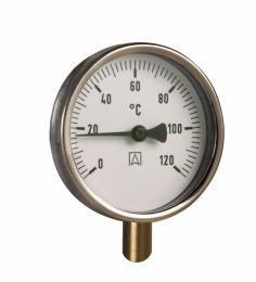 Termometr bimetaliczny BiTh 63, fi63 mm, 0÷120°C, L 63 mm, G1/2", rad, kl. 2