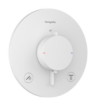 HG Ecostat Comfort S Bateria termostatyczna do 2 odbiorników, podtynkowa, Biały Matowy