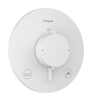 HG Ecostat Comfort S Bateria termostatyczna do 2 odbiorników zgodna z normą EN 1717, podtynkowa, Biały Matowy