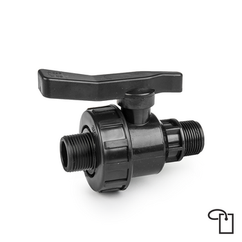 PN10 Zawór do rur PE GZ3/4" / GZ3/4" - metka