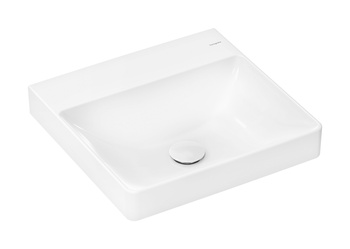 HG Xelu Q Mała umywalka wisząca 500/480 bez otworu na baterię, bez przelewu, SmartClean, Biały