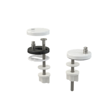 Zawiasy z dolnym montażem, nasadki z tworzywa