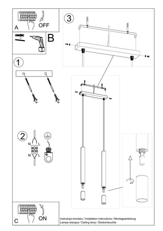 Lampa wisząca WEZYR 2 biała