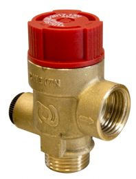 Zawór bezpieczeństwa do c.o. MS z wyjściem na manometr GW G1/4", 1,5 bar, G1/2" x Rp1/2"