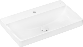 HG Xelu Q Umywalka wisząca 800/480 z otworem na baterię, bez przelewu, SmartClean, Biały