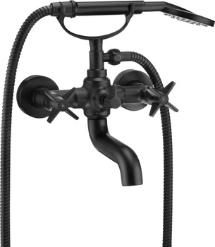 Bateria wannowa z zestawem prysznicowym stała nero Temisto BQT N11D