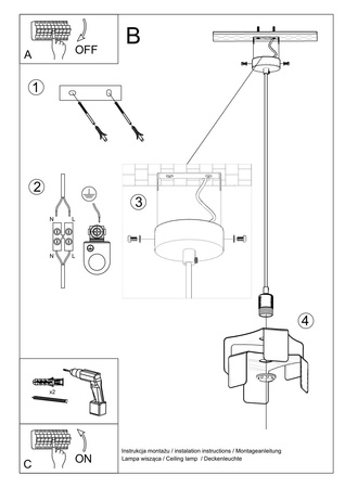 Lampa wisząca TULIP czarny