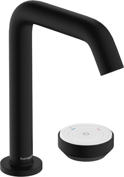HG Tecturis S 2-otworowa bateria umywalkowa 150 CoolStart Ecosmart+ z niezamykanym kpl. odpływowym, Czarny Matowy