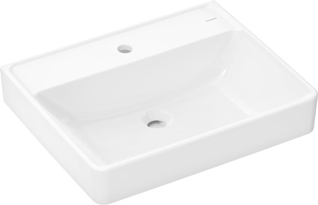 HG Xanuia Q Umywalka wisząca 600/480 z otworem na baterię, bez przelewu, SmartClean, Biały
