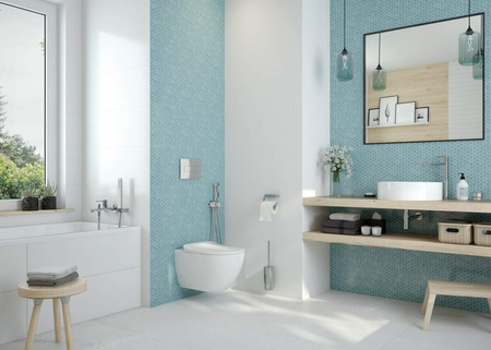Zestaw WC podtynkowy 6 w 1 biały chrom CDES6ZPW