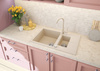 Zlewozmywak granitowy 1.5-komorowy z ociekaczem alabaster stal ZQN A513