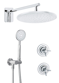 Zestaw prysznicowy podtynkowy stała chrom Temisto NAC 09QT