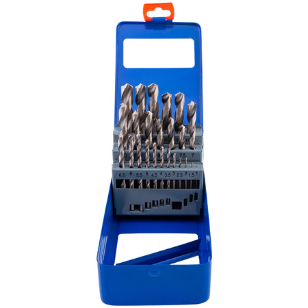 WIERTŁA DO METALU 1-13 MM 25 ELEM. METALOWE PUDEŁKO
