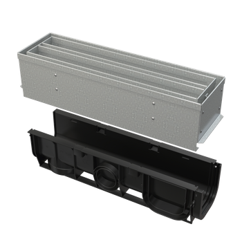 Odwodnienie zewnętrzne szczelinowe symetryczne z rewizją 100 mm, stal ocynkowana