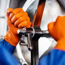  MERCATOR GOGRIP ORANGE Mocne grube rękawiczki nitrylowe L 50 sztuk