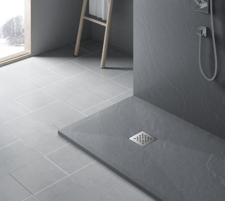 Stone Tray - Brodzik kompozytowy "F" Ciemnoszary 90x90x2,5