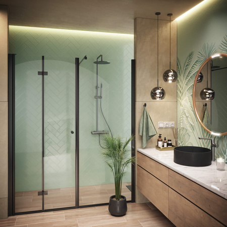 Ścianka prysznicowa / walk-in systemu Kerria Plus 80 cm nero KTS N38P