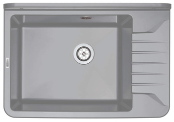 Zlewozmywak gospodarczy 1-komorowy - mocowany do ściany szary ZYT 311A