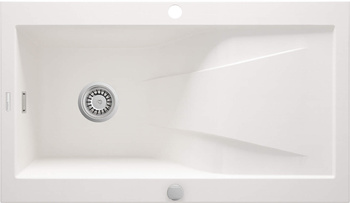 Zlewozmywak granitowy 1-komorowy z ociekaczem alabaster stal ZQR A113