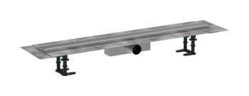 HG RainDrain Compact Kompletny odpływ liniowy 900, ruszt ozdobny, standardowy, Stal Szlachetna Szczotkowana