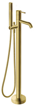 CIRICULUS zestaw natryskowy ze stojącą baterią wannową, złoto szczotkowane