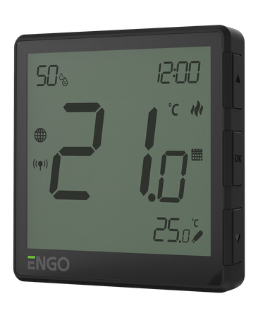 Internetowy, podtynkowy regulator temperatury ZigBee, 230V, czarny