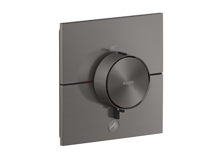 AX ShowerSelect ID Bateria termostatyczna HighFlow do 1 odbiornika z dodatkowym wyjściem, kwadratowa, podtynkowa, Czarny Chrom Szczotkowany