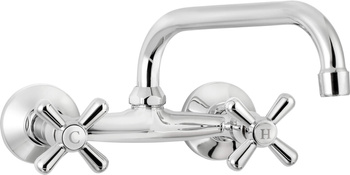 Bateria umywalkowa ścienna obrotowa chrom Symetrio BOS 050D