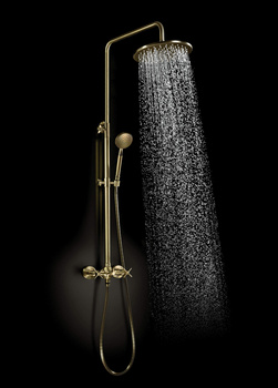 Deszczownica z baterią wannową stała mosiądz Temisto NAC M1QT