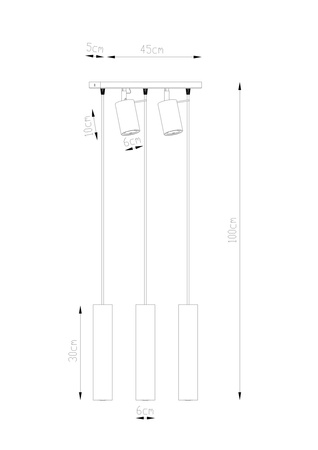 Lampa wisząca RING 3 czarny