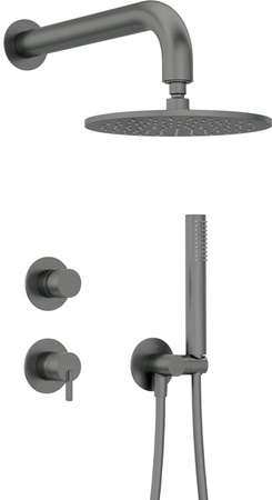 Zestaw prysznicowy podtynkowy z głowicą prysznicową stała titanium Silia NQS D9YK
