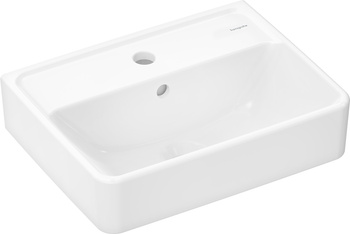 HG Xanuia Q Mała umywalka wisząca 450/340 z otworem na baterię, z przelewem, Biały