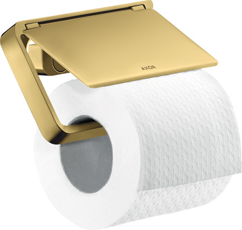 AX Universal Softsquare Uchwyt na papier toaletowy z osłoną, Złoty Optyczny Polerowany