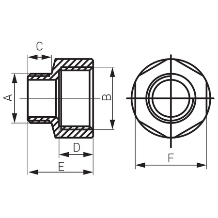 Redukcja mosiężna 1"x1-2" GW-GZ żółta