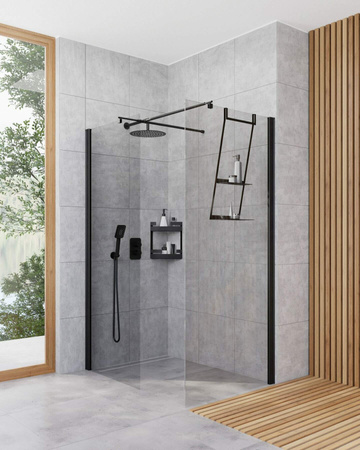 Ścianka prysznicowa / walk-in systemu Kerria Plus 90 cm nero KTS N39P