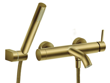 CIRICULUS zestaw natryskowy z baterią wannową, złoto szczotkowane