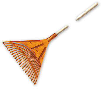 Grabie wachlarzowe, 22 zęby, trzonek drewniany lakierowany