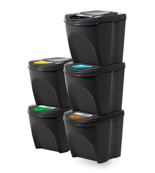 Kosze do segregacji śmieci Noveen GSB255 25l. 5 szt