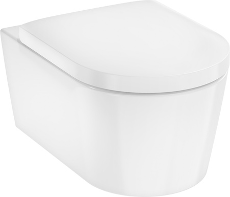 HG EluPura S Miska wisząca WC 540, bezkołnierzowa AquaFall Flush z deską WC, SoftClose, QuickRelease, Biały
