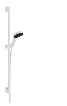HG Pulsify Select S Zestaw prysznicowy 105 3jet Relaxation EcoSmart z drążkiem 90 cm, Biały Matowy