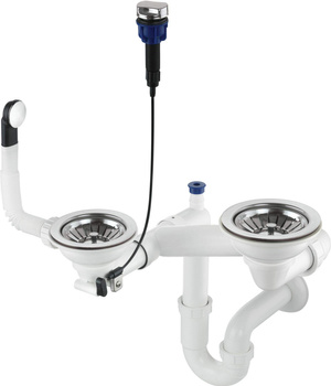 Syfon do zlewozmywaka granitowego 1.5- i 2-komorowego - Space-Saver stal ZXY 9973