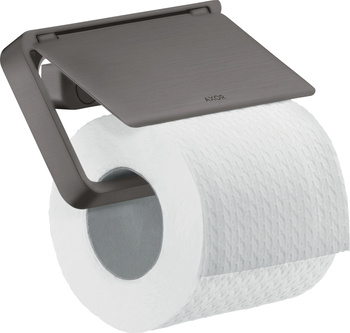 AX Universal Softsquare Uchwyt na papier toaletowy z osłoną, Czarny Chrom Szczotkowany
