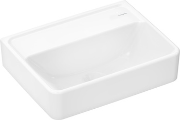 HG Xanuia Q Mała umywalka wisząca 450/340 bez otworu na baterię, bez przelewu, SmartClean, Biały